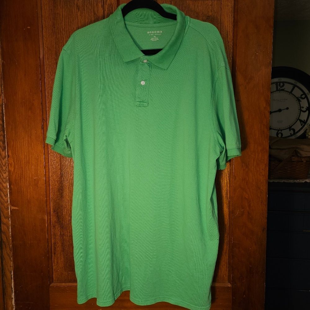 SONOMA | Men’s XL | Green Polo‎ Shirt | Classic Fit Casual Cotton Golf Top
